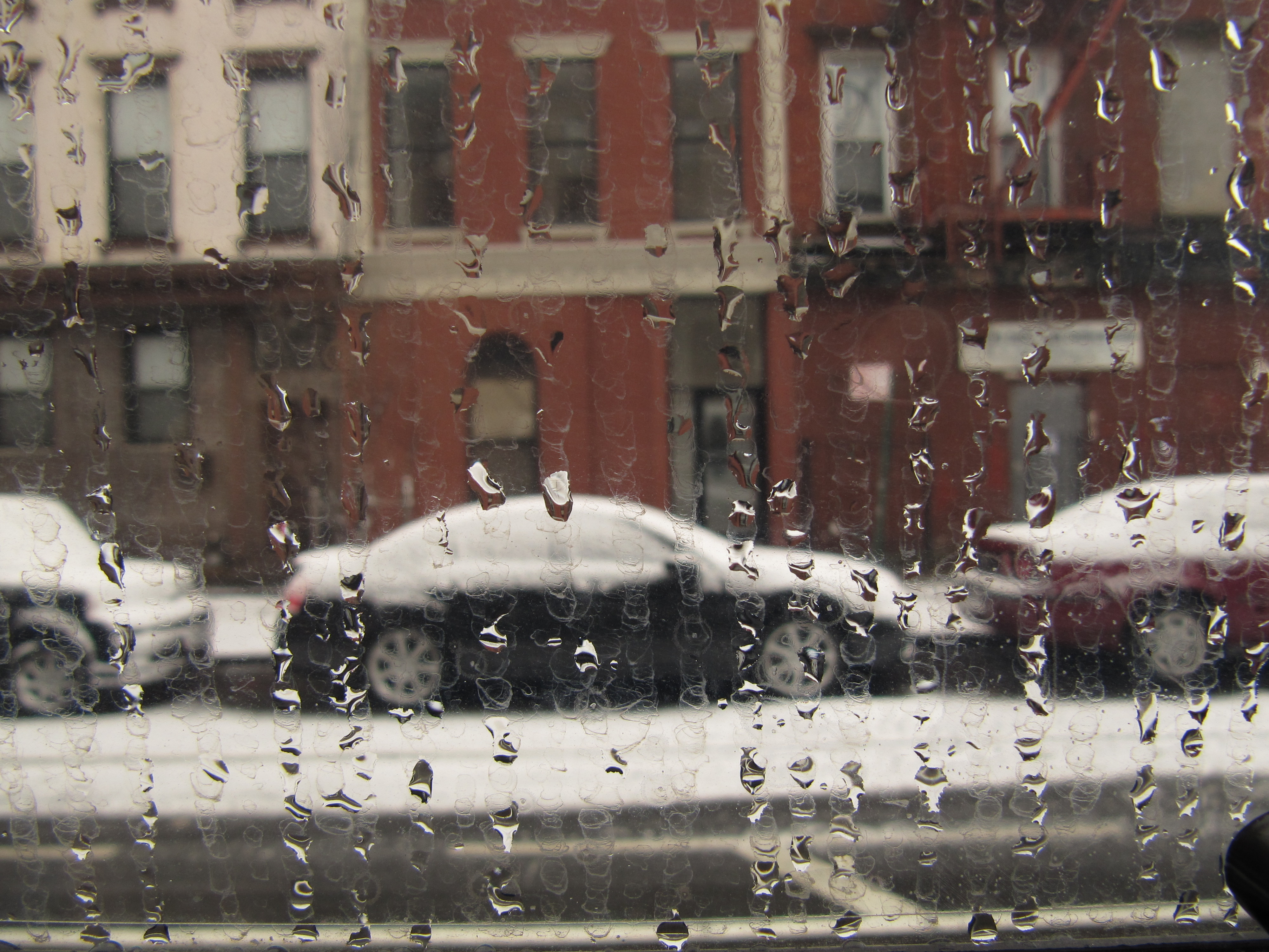 The runny window of the B38 Bus