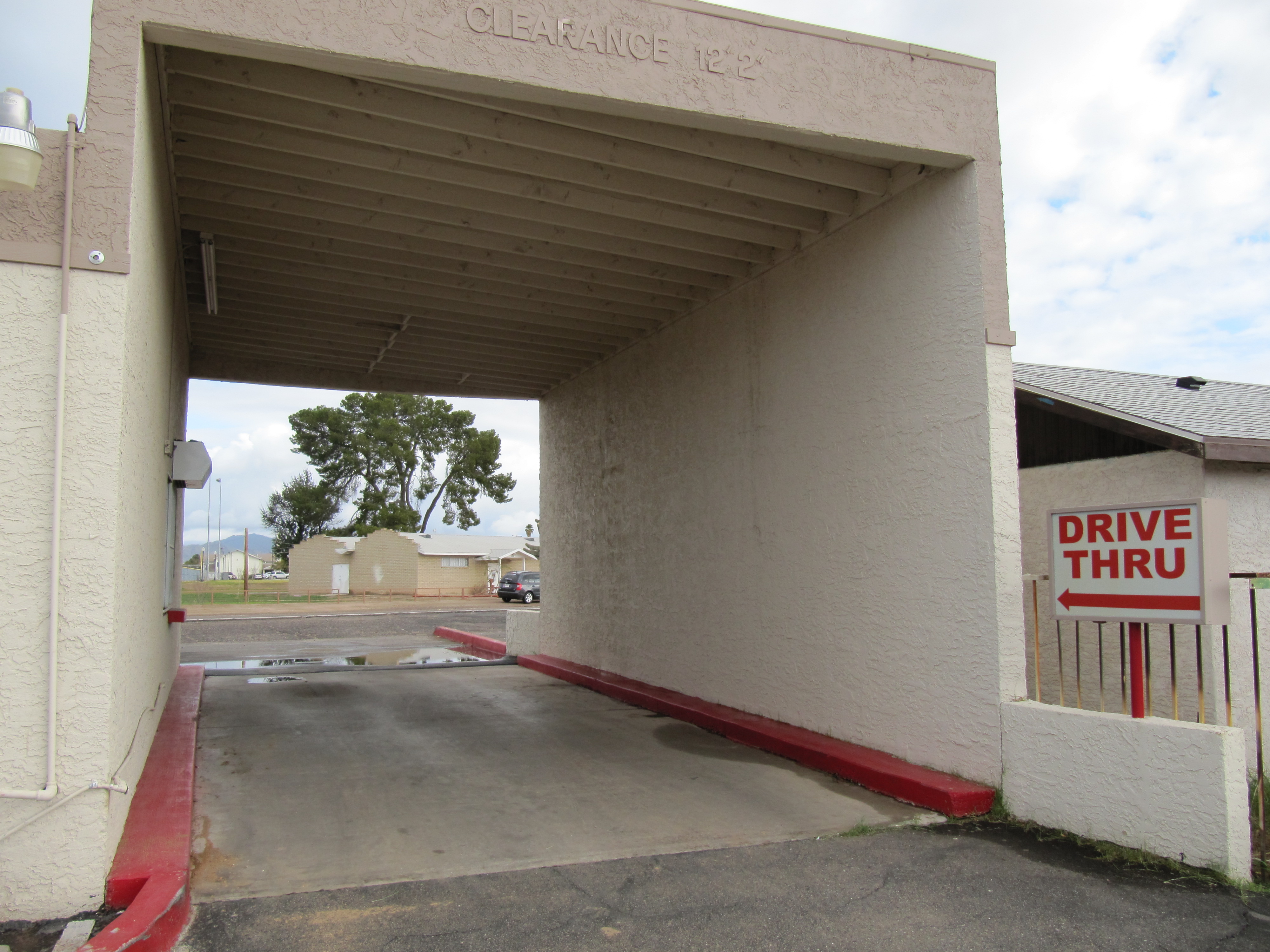 A fast food drive thru, leading nowhere.